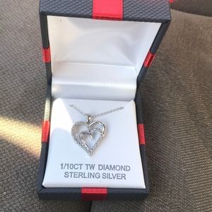 SS 1/10 CTTW Diamond pendant sterling silver